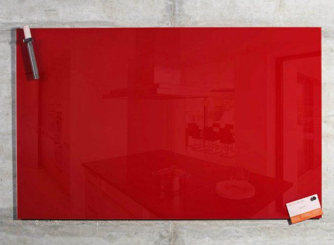 Glas Magnettafel "MAX" - 100x60 cm - rot Glas Magnettafel 100x60 cm rot
