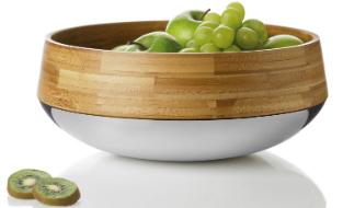 stelton Kontra Schale Obst- und Salatschale aus Bambus und Edelstahl