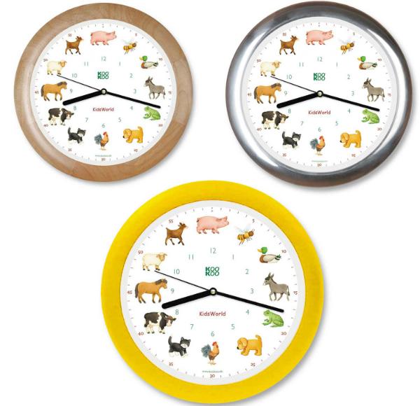 KooKoo "KidsWorld" Kinderuhr | mit 12 Illustrationen auf dem Ziffernblatt kookoo-kidsworld-kinderuhr