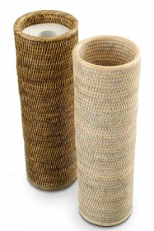 Decor Walther Serie BASKET Ersatzrollenhalter | Rattan hell & dunkel Decor Walther Serie BASKET Ersatzrollenhalter