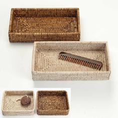 Decor Walther Serie Basket Tablett Tab | Rattan hell & dunkel | quadratisch & rechteckig Decor Walther Serie Basket Tablett Tab