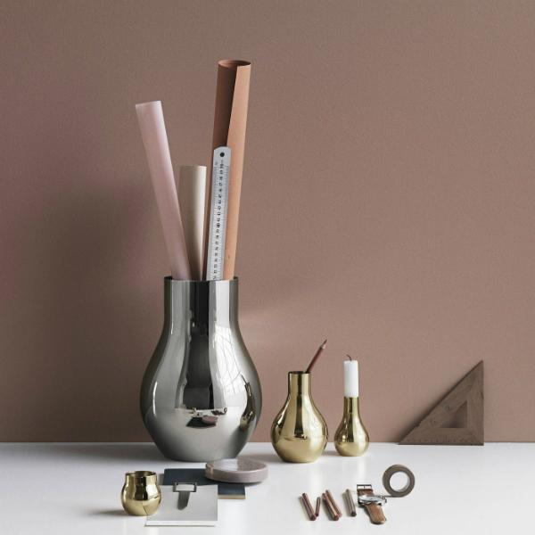 Georg Jensen Cafu Vase aus hochglanzpoliertem Edelstahl Georg Jensen Cafu Vase Edelstahl hochglanzpoliert