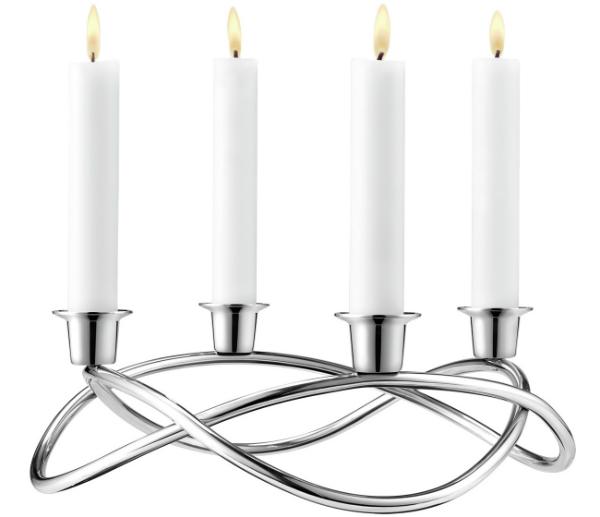 Georg Jensen Season Kerzenhalter aus hochglanzpoliertem Edelstahl Georg Jensen Season Kerzenhalter