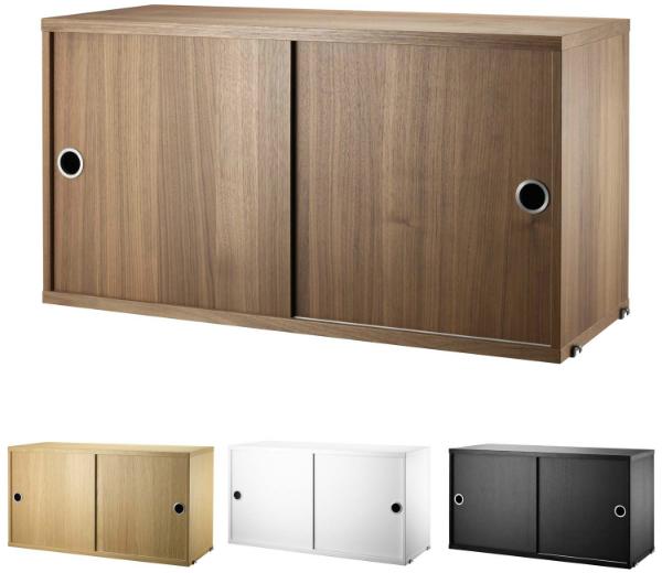 Schrank mit Schiebetüren Regalsystem von String Schrank mit Schiebetueren Regalsystem von String