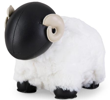Buchstütze: Schaf Bomy von Züny zueny-buchstuetze-schaf-bomy-schwarz-weiss