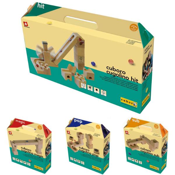 Kinderspielzeug aus Holz: cuboro cugolino Zusatzkasten | erweitern die Kugelbahnen der Kleinen cuboro-cugolino-zusatzkasten