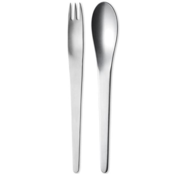 Salatbesteck von Georg Jensen: Arne Jacobsen | matt | Design: Arne Jacobsen georg-jensen-arne-jacobsen-salatbesteck