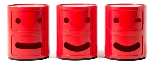 Smile Componibili von Kartell | zwei Fächer mit Gesicht | Design: Anna Castelli Ferrieri 6, 1969 kartell-componibili-smile