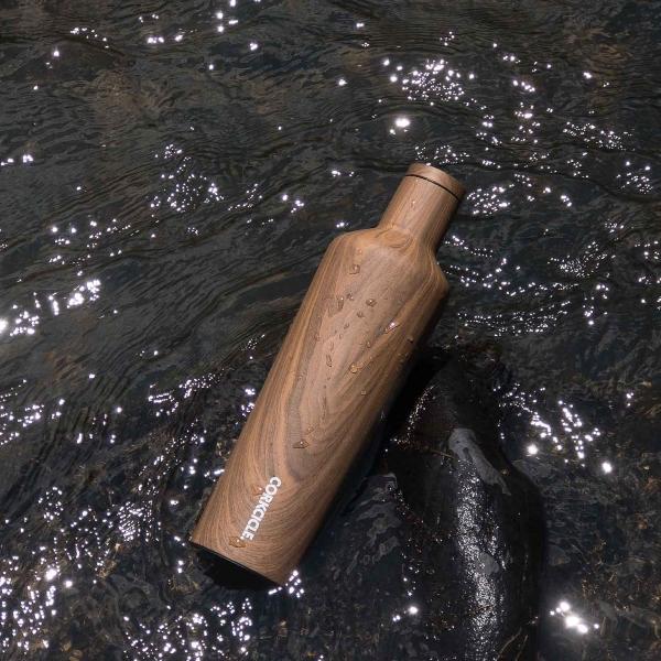 Corkcicle Canteen Wood Walnut Trinkflasche | 0,47 Liter | Design: Corkcicle corkcicle-canteen-wood-walnut-0-47-l