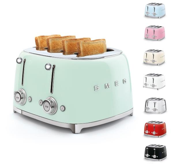 SMEG Toaster 4-Schlitze | 50-er Jahre Retro-Stil, TSF03 | Design: italienisches Design Smeg smeg-toaster-4-schlitze