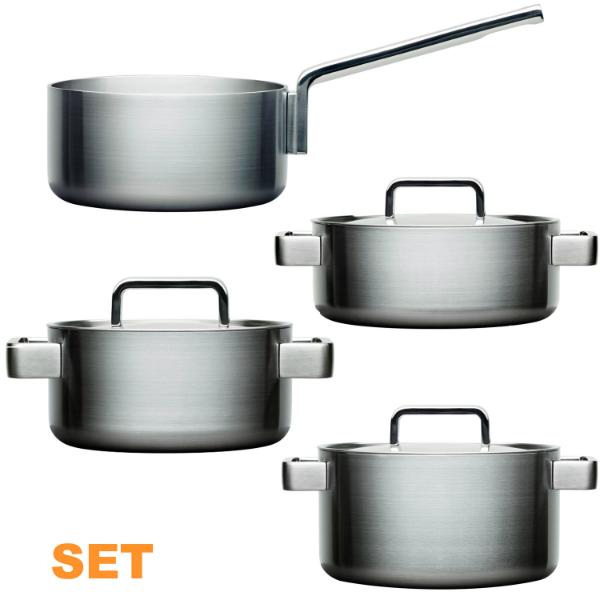 Tools 4er-Set | 4-teilig: Kochtopf 2 + 3 + 4 l + 2l Stielkasserolle | Design: Björn Dahlström, 1998 iittala-tools-kochtopf-set-4-teilig
