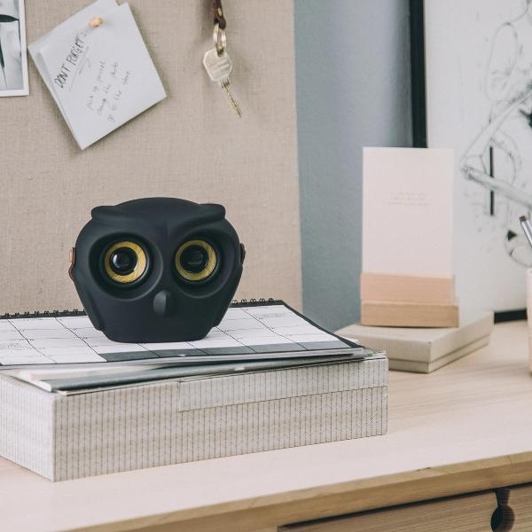Kreafunk aOWL Bluetooth-Speaker | Lautsprecher im Eulen-Design | Design: Kreafunk kreafunk-aowl-bluetooth-lautsprecher-schwarz