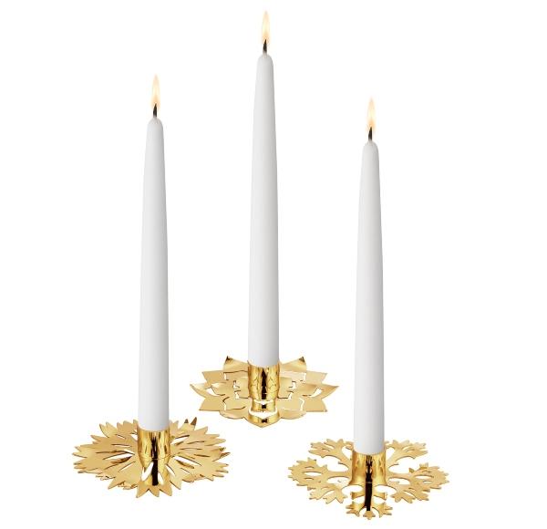 Georg Jensen – Eisblume Kerzenhalter | 3er Set | Design: Sanne Lund Traberg georg-jensen-eisblume-kerzenhalter-3er-set-weihnachtstisch-dekorieren