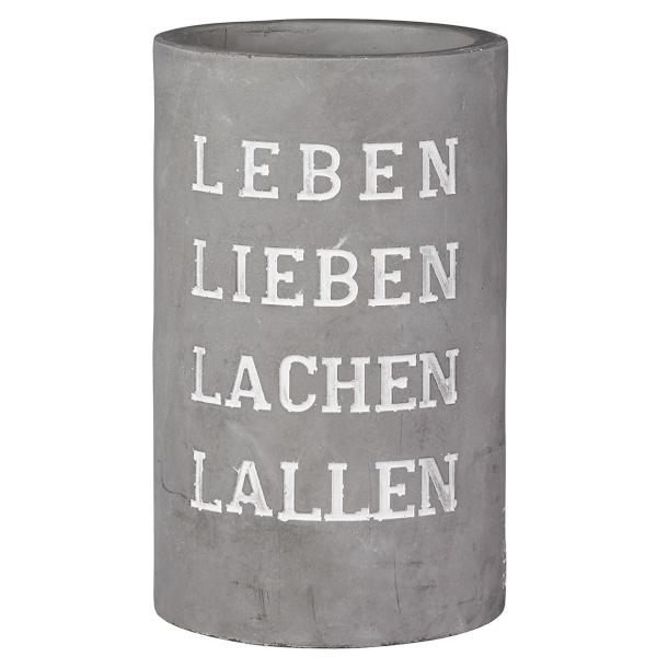 Räder Weinkühler: Leben Lieben Lachen Lallen | Serie: Poesie et Table | Design: muk/Werksdesign raeder-design-weinkuehler-beton-leben-lieben