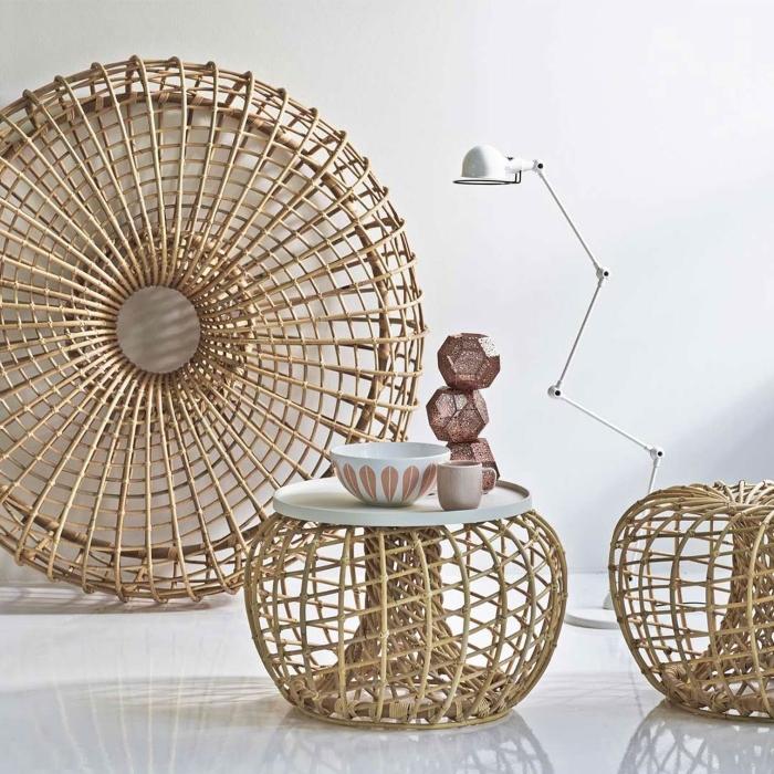 Cane-line – Nest Hocker Glasplatte | verwandelt den Nest Hocker in einen Beistelltisch cane-line-nest-hocker-glasplatte