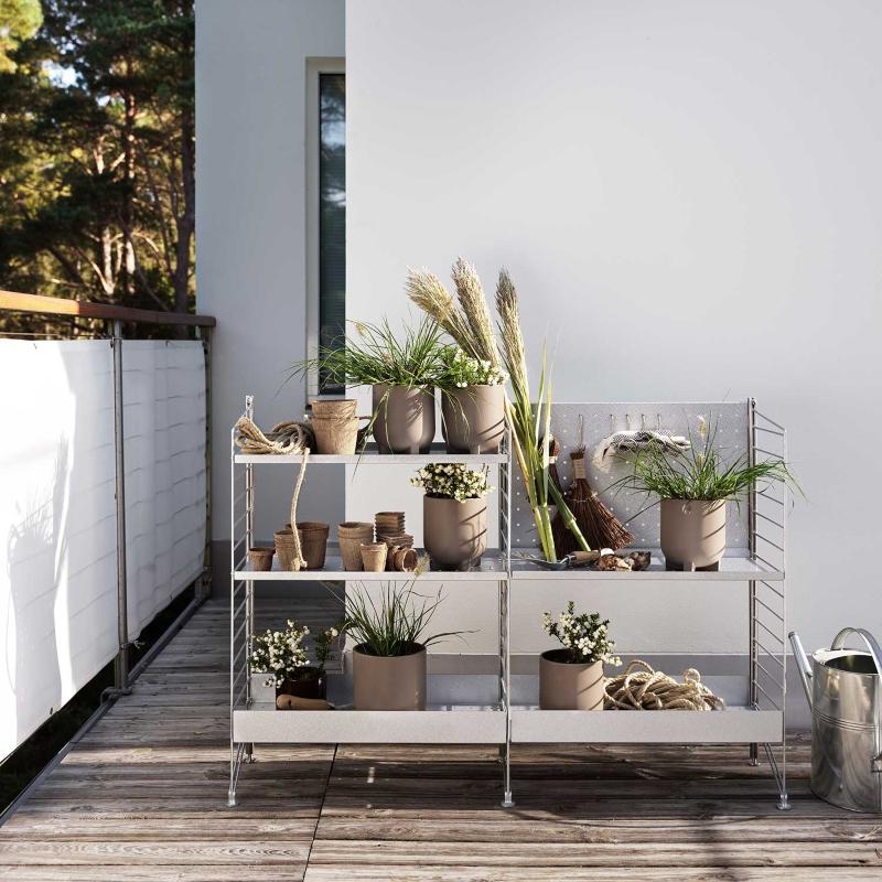 String – Outdoor-Regal | Konfiguration O11 | Design: Nisse Strinning string-regal-konfiguration-o11-outdoor nuetzlichen-dachgarten-gestalten
