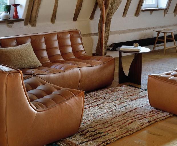 Ethnicraft – N701 modulares Sofa leder Aus 100% Anilinleder | Design: Jacques Deneef Ethnicraft – N701 modulares Sofa leder Aus 100% Anilinleder | Design: Jacques Deneef