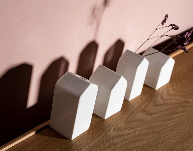 Räder Minivase Häuser, Set aus 4, Serie: Zuhause | Design: Ruh Räder Minivasen Häuser, Set aus 4, Serie: Zuhause | Design: Ruh