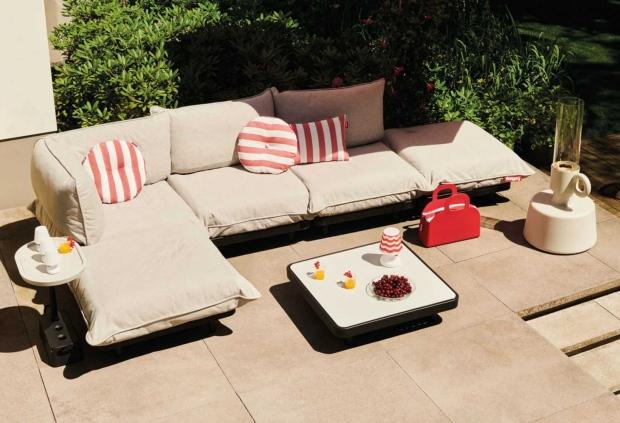 Fatboy – Paletti sahara Lounge-Sofa aus Sitzecke, Sitz und Hocker Fatboy – Paletti sahara Lounge-Sofa aus Sitzecke, Sitz und Hocker
